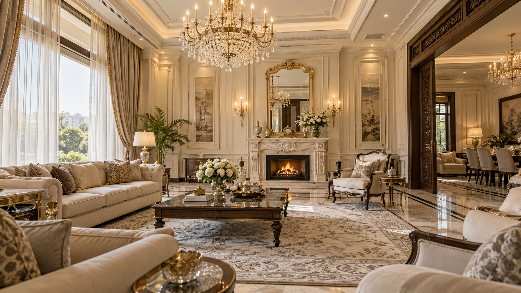 Classic luxury drawing room visualization for Bahria Town, Rawalpindi