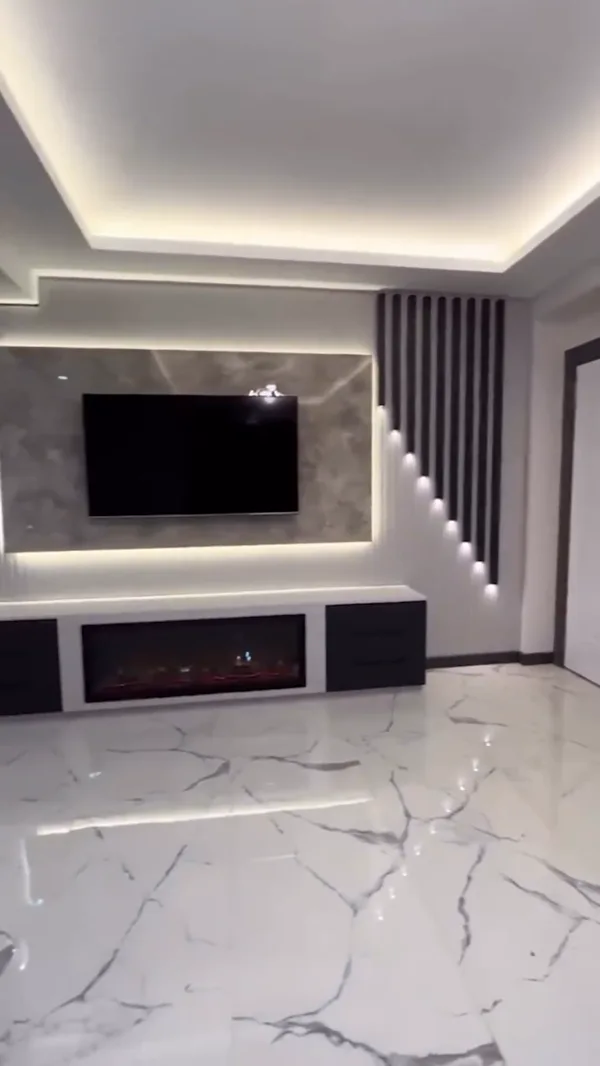 Living room TV wall and integrated joinery video still