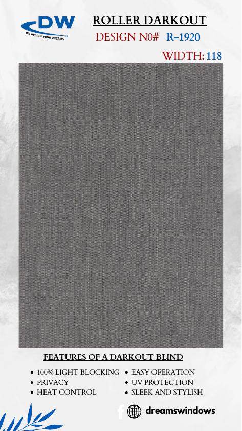Darkout roller sample from ROLLER DARKOUT (1900 6000 SERIES) CATALOGUE 1 UPDATED, page 21